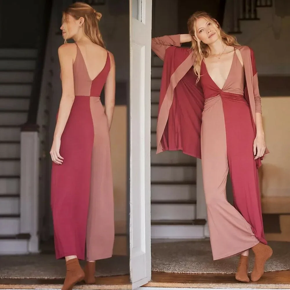 Daily Practice by Anthropologie Twist-Front Colorblocked Jumpsuit